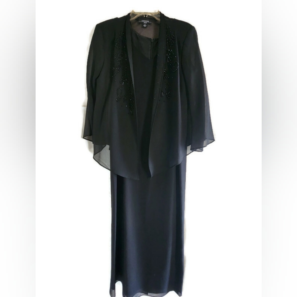 R&M RICHARDS beaded 2 pc. Black Gown